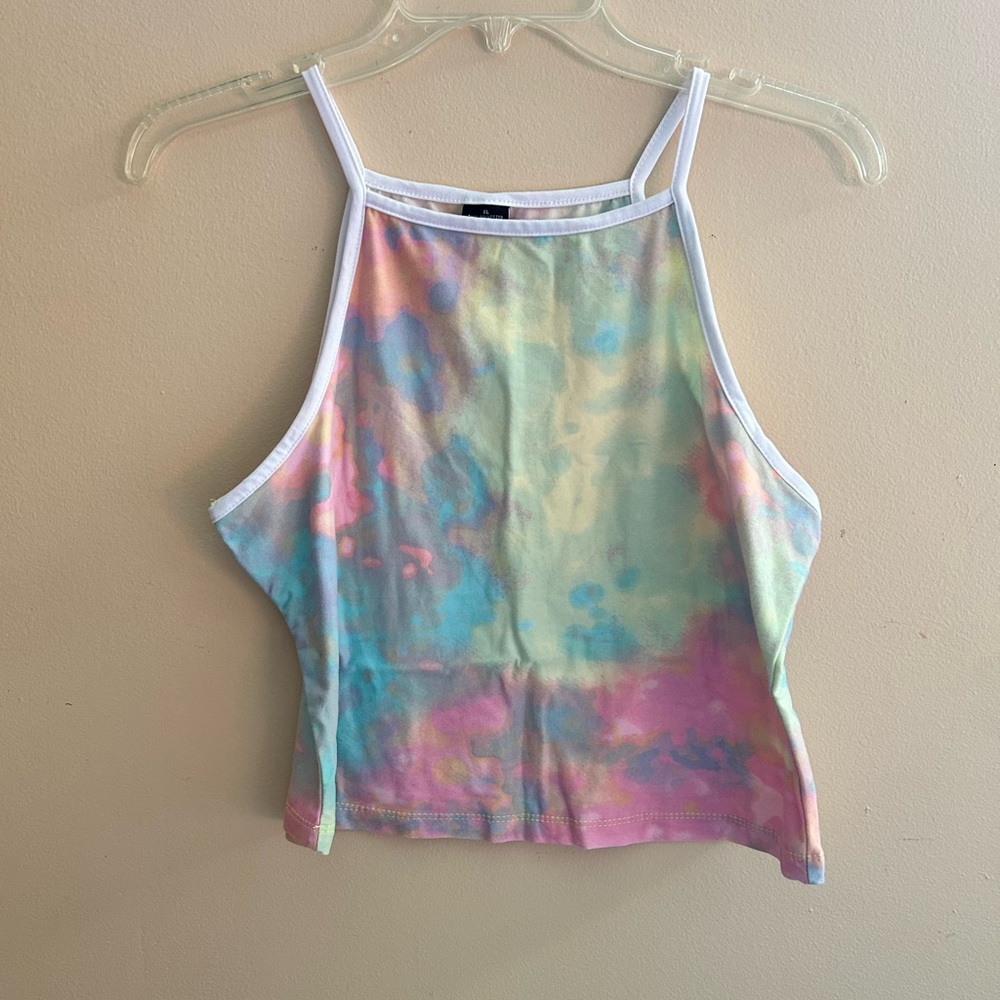 Crop top tank top. Tie dye. Juniors XL. 🩷🩵💚 #tiedye